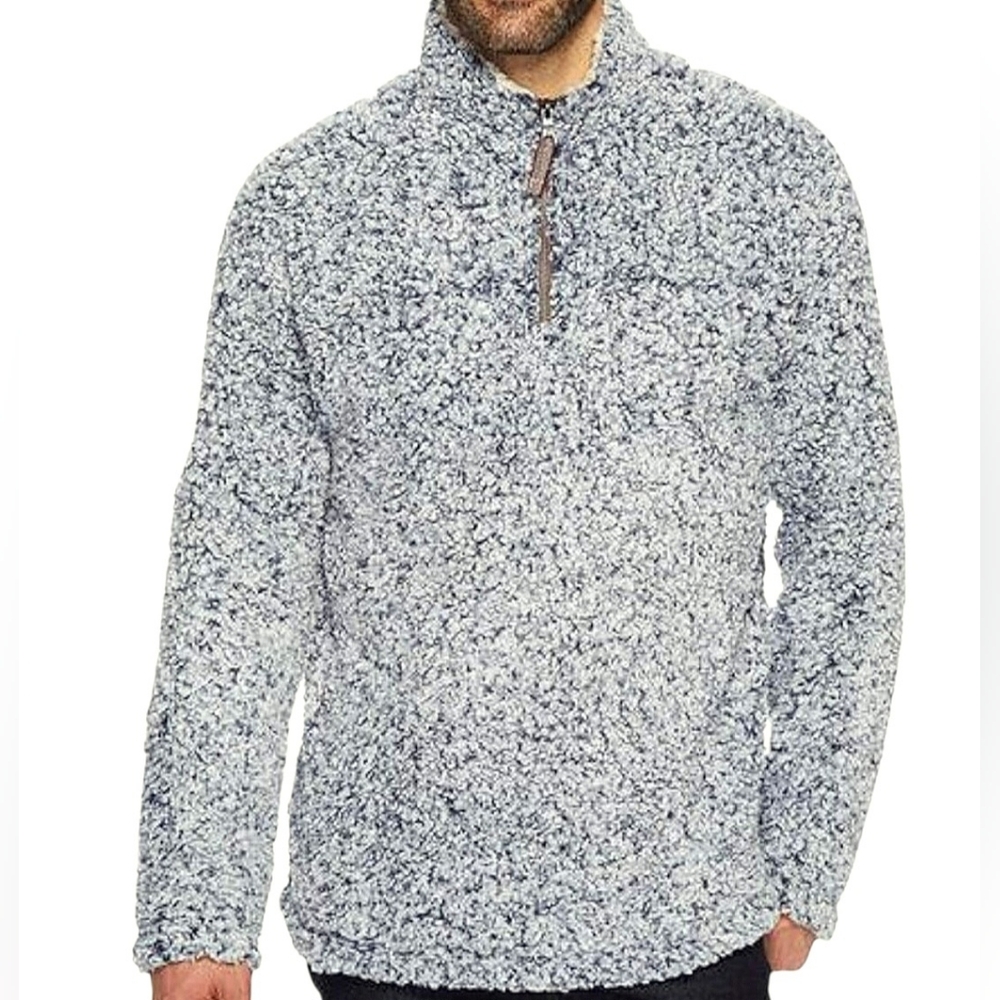 True Grit Frosty Tipped Pullover Quarter Zip Sherpa Fleece Top Men's Sz Small